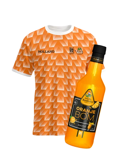 Combideal Oranje shirt – Maat L + Oranje bom shot